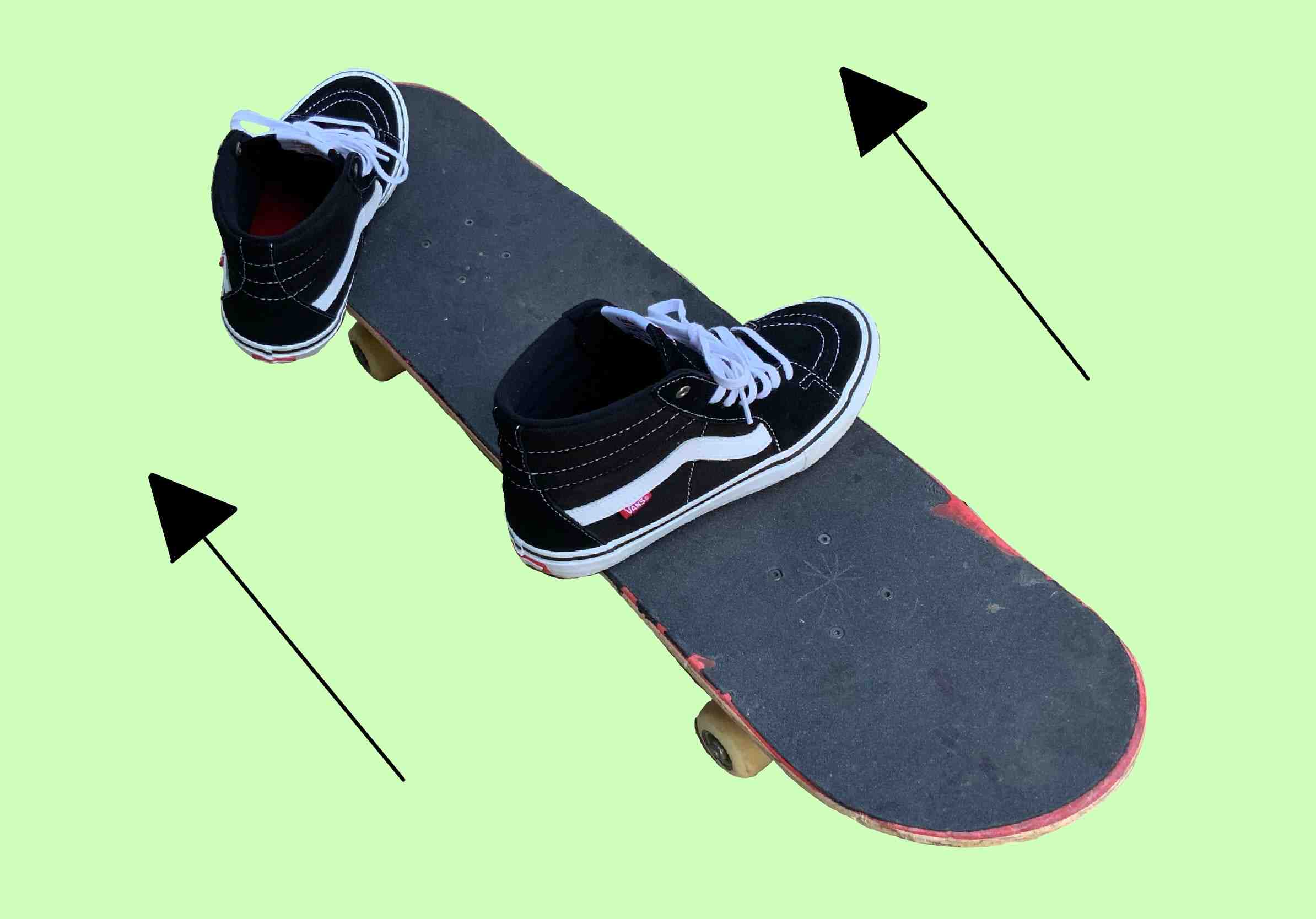 Comment monter sur un skateboard ?