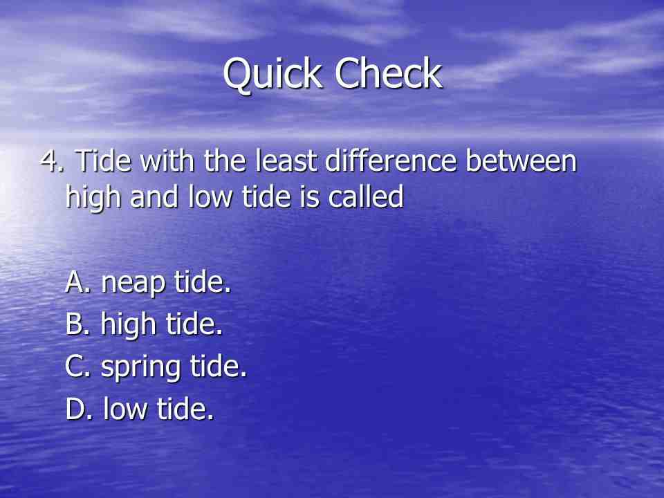 Comment s'appelle la différence entre marée haute et marée basse ?